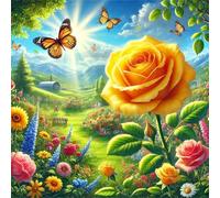 Puzzle de 300 Piezas,Flores de Granja Mariposas Puzzle para Adultos,Un Desafiante Acertijo,Juegos de Rompecabezas para Toda la Familia,Rompecabezas Adultos DIY Arte
