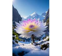 Puzzle de 300 Piezas Flores Montaña Nevada 40x28 cm, Juguete desafío y Juego Educativo, Ejercita Paciencia, Rompecabezas Clásico para Adultos 300 Piezas