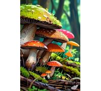 Puzzle de 300 Piezas Hongo Dibujos Animados 40x28 cm, Juguete desafío y Juego Educativo, Ejercita Paciencia, Rompecabezas Clásico para Adultos 300 Piezas
