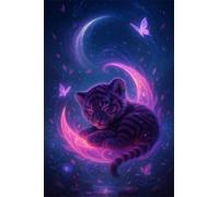Puzzle de 300 Piezas Luna Mariposa Tigre 40x28 cm, Juguete desafío y Juego Educativo, Ejercita Paciencia, Rompecabezas Clásico para Adultos 300 Piezas