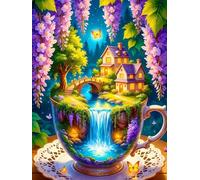 Puzzle de 300 Piezas Paisaje de Tazas de té, Rompecabezas para Adultos, Relajante Entretenimento, Desafiante y Difícil Puzzles 300 Piezas Adultos, Juego Educativo y Estimulante