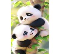 Puzzle de 300 Piezas Panda Dibujos Animados 40x28 cm, Juguete desafío y Juego Educativo, Ejercita Paciencia, Rompecabezas Clásico para Adultos 300 Piezas