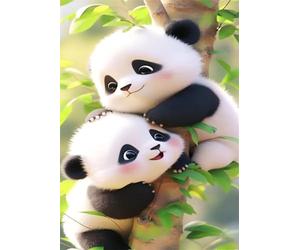 Puzzle de 300 Piezas Panda Dibujos Animados 40x28 cm, Juguete desafío y Juego Educativo, Ejercita Paciencia, Rompecabezas Clásico para Adultos 300 Piezas