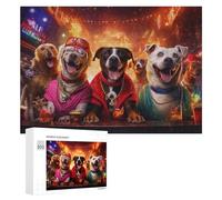 Puzzle de 300 piezas para adolescentes Canine Carnival A Night Out in The City Puzzles para adultos, juego mental, entrenamiento de memoria, interacción entre padres e hijos, 300 piezas
