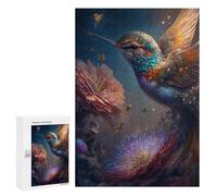 Puzzle de 300 piezas para adolescentes Enchanted Hummingbird Garden -4 puzzles para adultos, juego mental, entrenamiento de memoria, interacción entre padres e hijos, 300 piezas