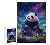 Puzzle de 300 piezas para adolescentes panda en un bosque de fantasía, 2 rompecabezas para adultos, juego de pensamiento, entrenamiento de memoria, interacción entre padres e hijos, 300 unidades