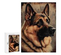 Puzzle de 300 piezas para adolescentes, pastor alemán, retrato de arte, 1 rompecabezas para adultos, juego de pensamiento, entrenamiento de memoria, interacción entre padres e hijos, 300 unidades