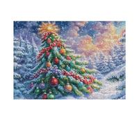 Puzzle De 300 Piezas para Adultos Árbol de Navidad Nevado 40x28cm Actividad En Interiores Vacaciones De Invierno Días Fríos Tiempo En Familia Hobby