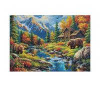 Puzzle De 300 Piezas para Adultos Bosque Arroyo Paisaje 40x28cm Nivel Intermedio Ideal para Mejora De Habilidades Entrenamiento De Pensamiento Lógico Regalo