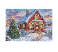 Puzzle De 300 Piezas para Adultos Cabaña Navideña Nevada Invierno 40x28cm Alto Nivel De Dificultad para Jugadores Avanzados Ideal para Entrenamiento De Habilidades Desafíate