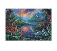 Puzzle De 300 Piezas para Adultos Campo de Flores Bosque Paisaje 40x28cm Nivel Intermedio Ideal para Mejora De Habilidades Entrenamiento De Pensamiento Lógico Regalo