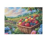 Puzzle De 300 Piezas para Adultos Cesta de Frutas Cosecha 40x28cm Nivel Intermedio Ideal para Mejora De Habilidades Entrenamiento De Pensamiento Lógico Regalo