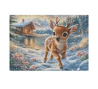 Puzzle De 300 Piezas para Adultos Ciervo Bosque 300 PCS 40x28cm Alto Nivel De Dificultad Desafiante Ideal para Jugadores Avanzados Fuerte Sensación De Logro