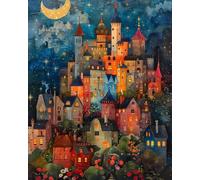 Puzzle de 300 Piezas para Adultos - Ciudad Luna | Rompecabezas para Adultos 52x38cm | Piezas de Encaje Letras en la Parte Posterior | Decoración para el Hogar