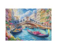 Puzzle De 300 Piezas para Adultos Ciudad sobre el Agua Atardecer 300 PCS 40x28cm Nivel Intermedio Ideal para Mejora De Habilidades Entrenamiento De Pensamiento Lógico Regalo
