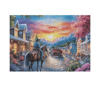Puzzle De 300 Piezas para Adultos Coche de Caballos Invierno Nevado 40x28cm Nivel Intermedio Ideal para Mejora De Habilidades Entrenamiento De Pensamiento Lógico Regalo