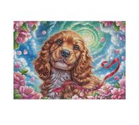 Puzzle De 300 Piezas para Adultos Cocker Spaniel Galaxia Cielo Estrellado 40x28cm Puzzle Hobby Relajante Ideal para Tiempo Libre Diario Reduce El Estrés Mejora El Estado De Ánimo