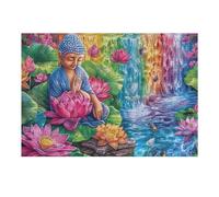 Puzzle De 300 Piezas para Adultos Fairy Cascada Jardín de Flores 40x28cm Nivel Intermedio para Mejora De Habilidades Ideal para Entrenamiento De Pensamiento Lógico