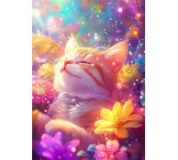 Puzzle de 300 Piezas para Adultos Flor de Gato del Sol, un Rompecabezas Desafiante y Difícil, Juego Educativo y Estimulante, Puzzles Divertido para Toda la Familia