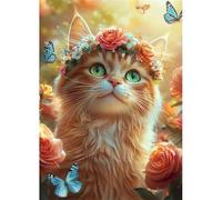 Puzzle De 300 Piezas para Adultos, Gato de la Flor del Sol Rompecabezas Adultos 300 Piezas, Puzzles Clásicos, Entretenimiento Creativo Diversión, Regalo para la Relajación