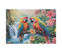 Puzzle De 300 Piezas para Adultos Guacamayo Cascada 40x28cm Decoración De Pared Enmarcable Detalles HD Claros Sin Polvo Experiencia De Montaje Fluida Egalo