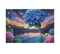 Puzzle De 300 Piezas para Adultos Hortensias Cielo Estrellado 300 PCS 40x28cm Actividad Vacaciones De Verano Ideal para Viaje Vacaciones Tiempo Libre En Casa Hobby Relajante