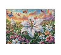 Puzzle De 300 Piezas para Adultos Lirio Flor Jardín de Hadas 40x28cm Puzzle De Arteterapia Ideal para Salud Mental Alivio del Estrés Regulación Emocional Regalo Divertida