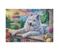 Puzzle De 300 Piezas para Adultos Lobo Blanco Pérgola de Jardín 40x28cm Alto Nivel De Dificultad para Jugadores Avanzados Ideal para Entrenamiento De Habilidades Desafíate