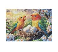 Puzzle De 300 Piezas para Adultos Loro Jardín de Flores 40x28cm Puzzle De Arteterapia Ideal para Salud Mental Alivio del Estrés Regulación Emocional Regalo Divertida