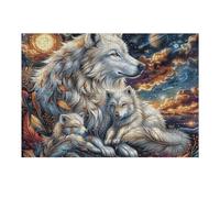 Puzzle De 300 Piezas para Adultos Manada de Lobos Bosque Nevado 40x28cm Nivel Intermedio para Mejora De Habilidades Ideal para Entrenamiento De Pensamiento Lógico