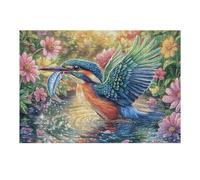 Puzzle De 300 Piezas para Adultos Martín Pescador pescando un pez 300 PCS 40x28cm Boda para Parejas Actividad De Vínculo Divertida Decoración De Pared