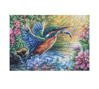 Puzzle De 300 Piezas para Adultos Martín Pescador pescando un pez 300 PCS 40x28cm Montaje Fácil para Principiantes Ideal para Niños Adolescentes Mejora La Destreza Manual Regalo