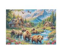 Puzzle De 300 Piezas para Adultos Migración de Elefantes 300 PCS 40x28cm Actividad En Interiores Vacaciones De Invierno Días Fríos Tiempo En Familia Hobby