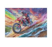 Puzzle De 300 Piezas para Adultos Moto Todoterreno 300 PCS 40x28cm Nivel Intermedio Ideal para Mejora De Habilidades Entrenamiento De Pensamiento Lógico Regalo