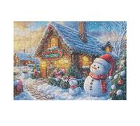 Puzzle De 300 Piezas para Adultos Muñeco de Nieve de Navidad 300 PCS 40x28cm Puzzle Hobby Relajante Ideal para Tiempo Libre Diario Reduce El Estrés Mejora El Estado De Ánimo