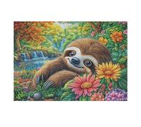 Puzzle De 300 Piezas para Adultos Perezoso Jardín de Flores 40x28cm Nivel Intermedio para Mejora De Habilidades Ideal para Entrenamiento De Pensamiento Lógico