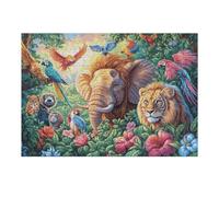 Puzzle De 300 Piezas para Adultos Pez koi Entre Flores 300 PCS 40x28cm Regalo De Acción De Gracias Tiempo En Familia Mejora La Concentración La Paciencia