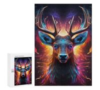 Puzzle de 300 piezas para adultos, rompecabezas de retrato de ciervo llameante para adultos, juegos divertidos para la diversión familiar, oferta como regalo para toda la familia, 300 piezas