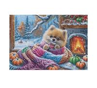 Puzzle De 300 Piezas para Adultos Shiba Inu Manta Navideña 40x28cm Nivel Experto para Jugadores Avanzados Diversión Desafiante Ideal para Aficionados De Puzzles