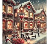 Puzzle de 300 Piezas para Adultos y Niños, Aldea Invernal 300 Piezas Rompecabezas Adultos, DIY Entretenimiento Creativo, Divertido, Juego de Habilidad para Toda La Familia