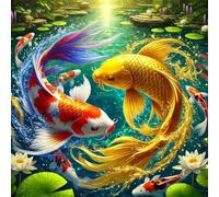 Puzzle de 300 Piezas, Rompecabezas DIY para Adultos,Entretenimiento Creativo, Juego de Habilidad para Toda La Familia, Puzzle para Adultos Carpa Koi Loto