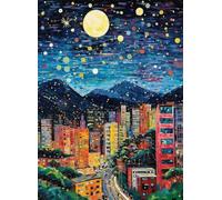 Puzzle de 3000 Piezas para Adultos - Ciudad Acuarela | Rompecabezas para Adultos 122x81cm | Piezas de Encaje Letras en la Parte Posterior | Decoración para el Hogar