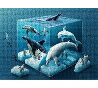Puzzle de 3000 Piezas para Adultos, Puzzle de Madera, Rompecabezas de Gran Detalle y Colores Vibrantes - Un Desafío Divertido para Toda la Familia, Decor de Hogar, 122 x 81 cm sueño delfín-2 w0-590