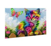 Puzzle de 3000 Piezas,Rompecabezas Adultos,Imposible,Difícil,Desafiante,Juegos de Rompecabezas DIY Toda la Familia,Regalos Mujeres,Regalos Hombres,Pasatiempo Creativo,Tema: Arcoíris Gato K0F-333