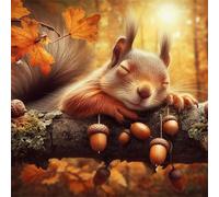 Puzzle de 35 Piezas,Ardillas del Bosque en otoño Puzzle para Adultos,Un Desafiante Acertijo,Juegos de Rompecabezas para Toda la Familia,Rompecabezas Adultos DIY Arte