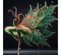 Puzzle de 35 Piezas,Chica de Ballet Verde Puzzle para Adultos,Un Desafiante Acertijo,Juegos de Rompecabezas para Toda la Familia,Rompecabezas Adultos DIY Arte
