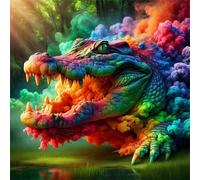 Puzzle de 35 Piezas,Cocodrilo arcoíris Puzzle para Adultos,Un Desafiante Acertijo,Juegos de Rompecabezas para Toda la Familia,Rompecabezas Adultos DIY Arte