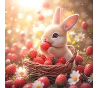 Puzzle de 35 Piezas,Conejo de Fresa Puzzle para Adultos,Un Desafiante Acertijo,Juegos de Rompecabezas para Toda la Familia,Rompecabezas Adultos DIY Arte