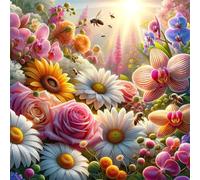 Puzzle de 35 Piezas,Flores de Sol Abejas Puzzle para Adultos,Un Desafiante Acertijo,Juegos de Rompecabezas para Toda la Familia,Rompecabezas Adultos DIY Arte