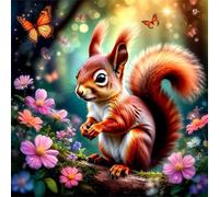 Puzzle de 35 Piezas,Flores Mariposas Ardillas Puzzle para Adultos,Un Desafiante Acertijo,Juegos de Rompecabezas para Toda la Familia,Rompecabezas Adultos DIY Arte